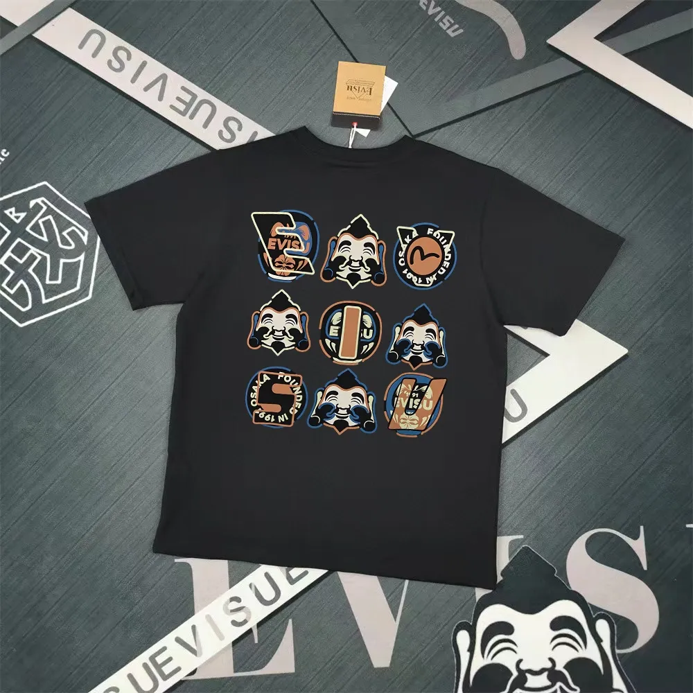 Evisu 2025New Arrival T ⚠ Quality⚠ Same Style T 。 ，Black S-XXL，White S-XXL，Gray M-XXL，Red M-XXL， Red M-XXL Blue M-XXL